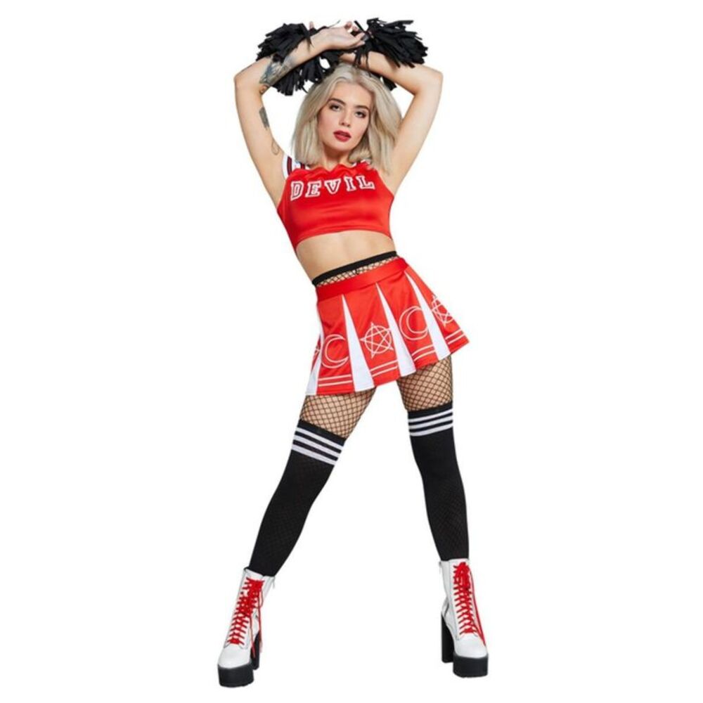 Fever Womens/Ladies Devil Cheerleader Costume / Red/White/Black